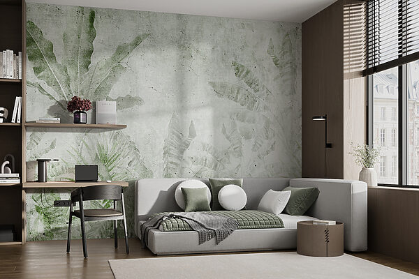 Textured leaves on a muted background