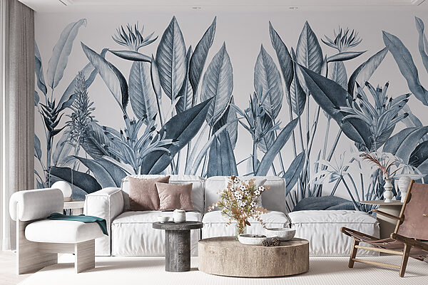 Tropical foliage in monochrome shades Tropical foliage in monochrome shades