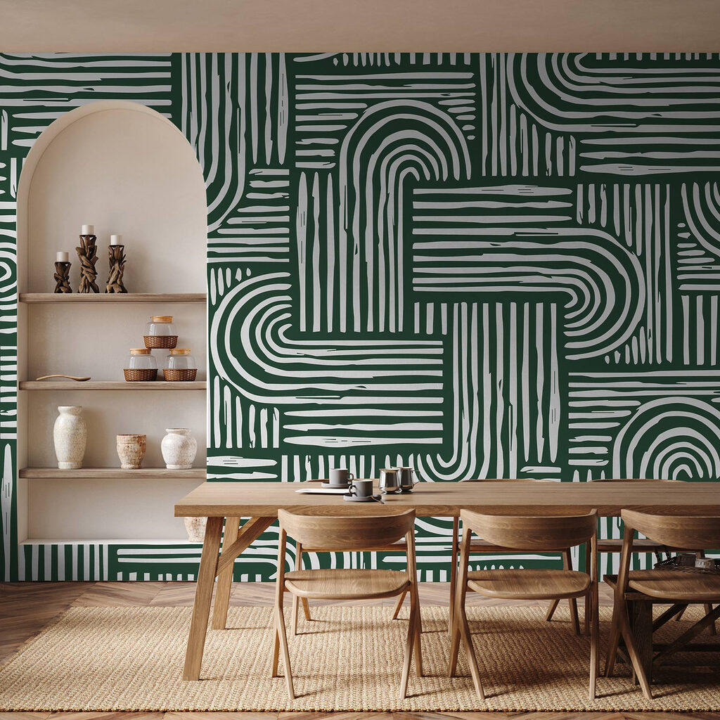 A pattern of lines and curves A pattern of lines and curves