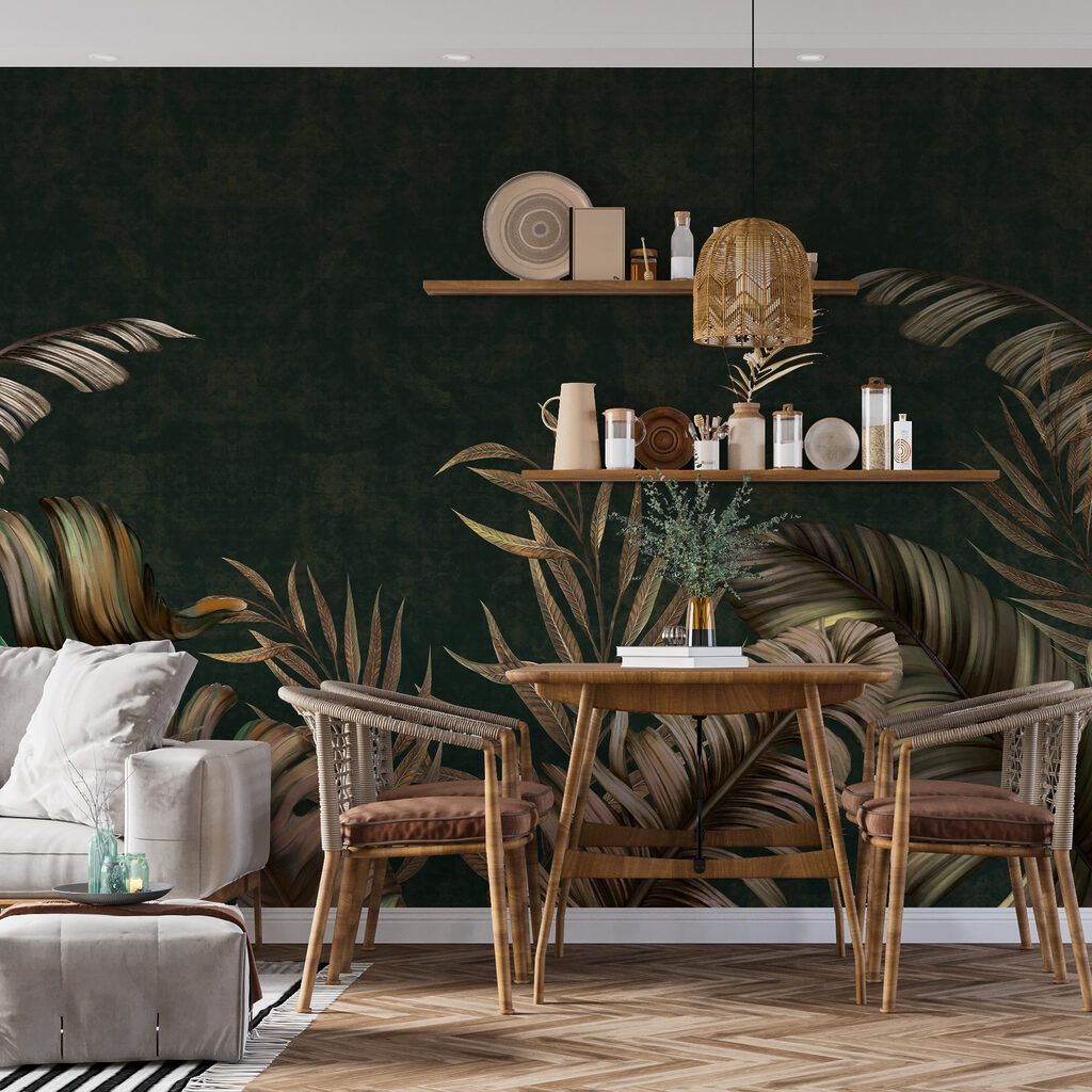 Tropical leaves on a rich backdrop Tropical leaves on a rich backdrop