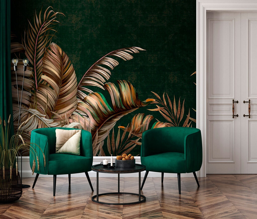 Tropical leaves on a rich backdrop Tropical leaves on a rich backdrop