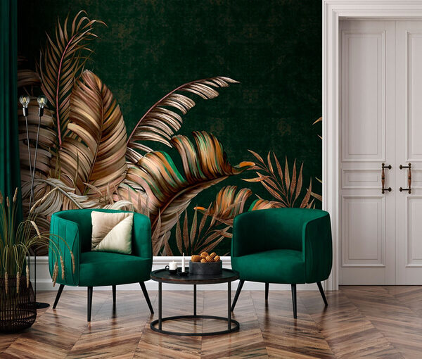 Tropical leaves on a rich backdrop Tropical leaves on a rich backdrop