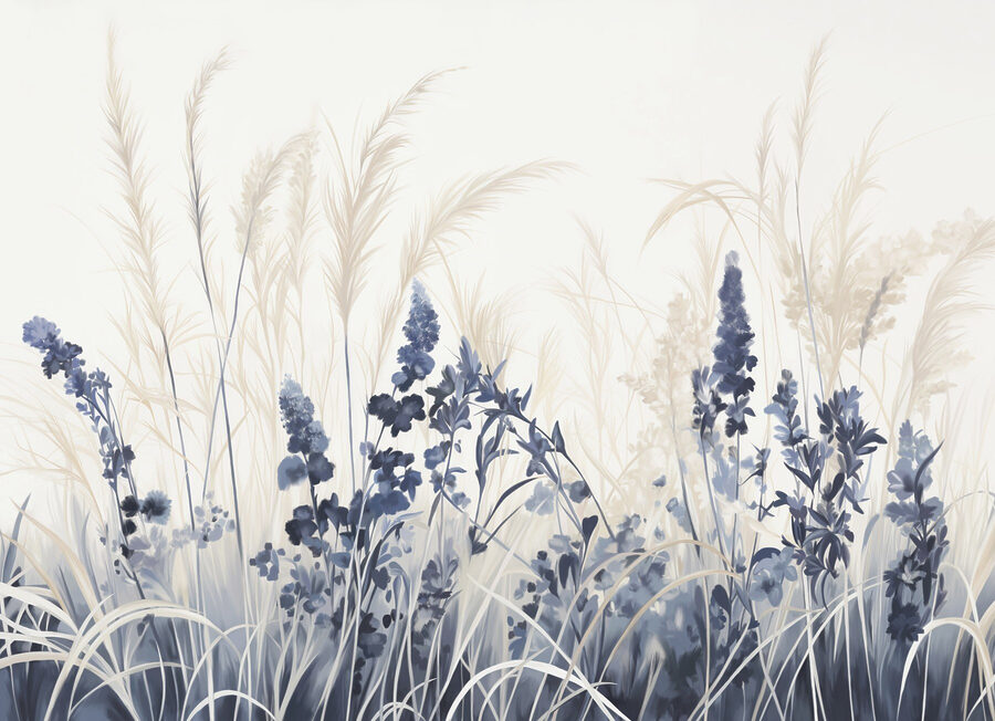 Painting of flowers and grass