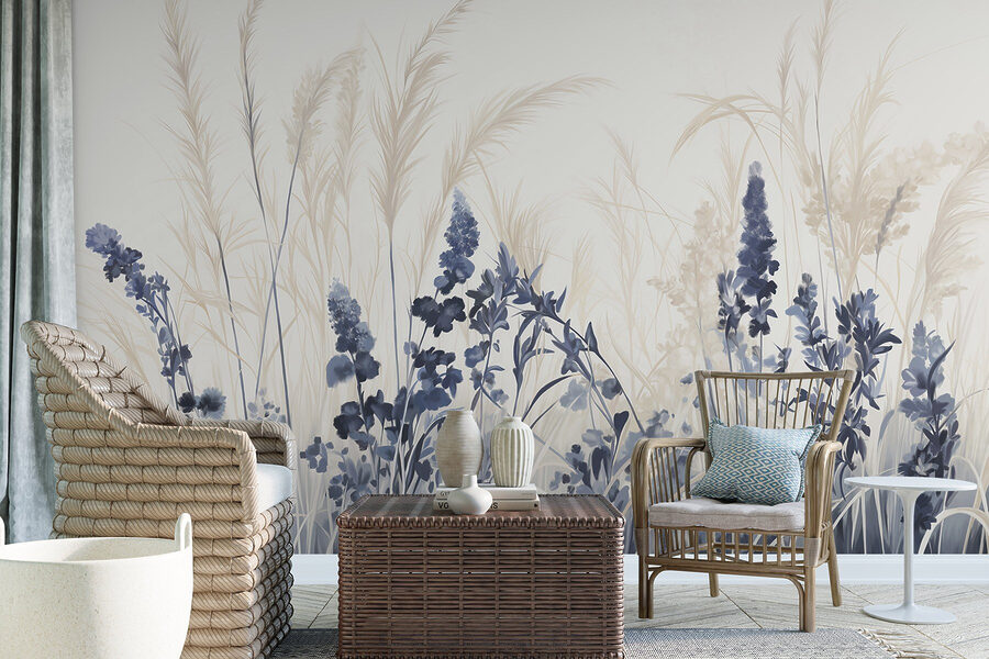 Painting of flowers and grass