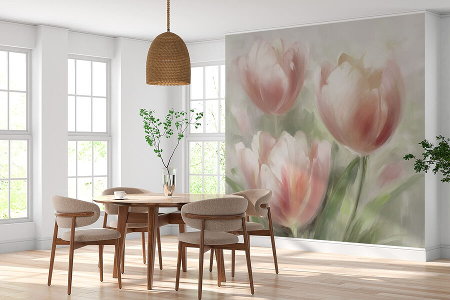Painting of pink flowers