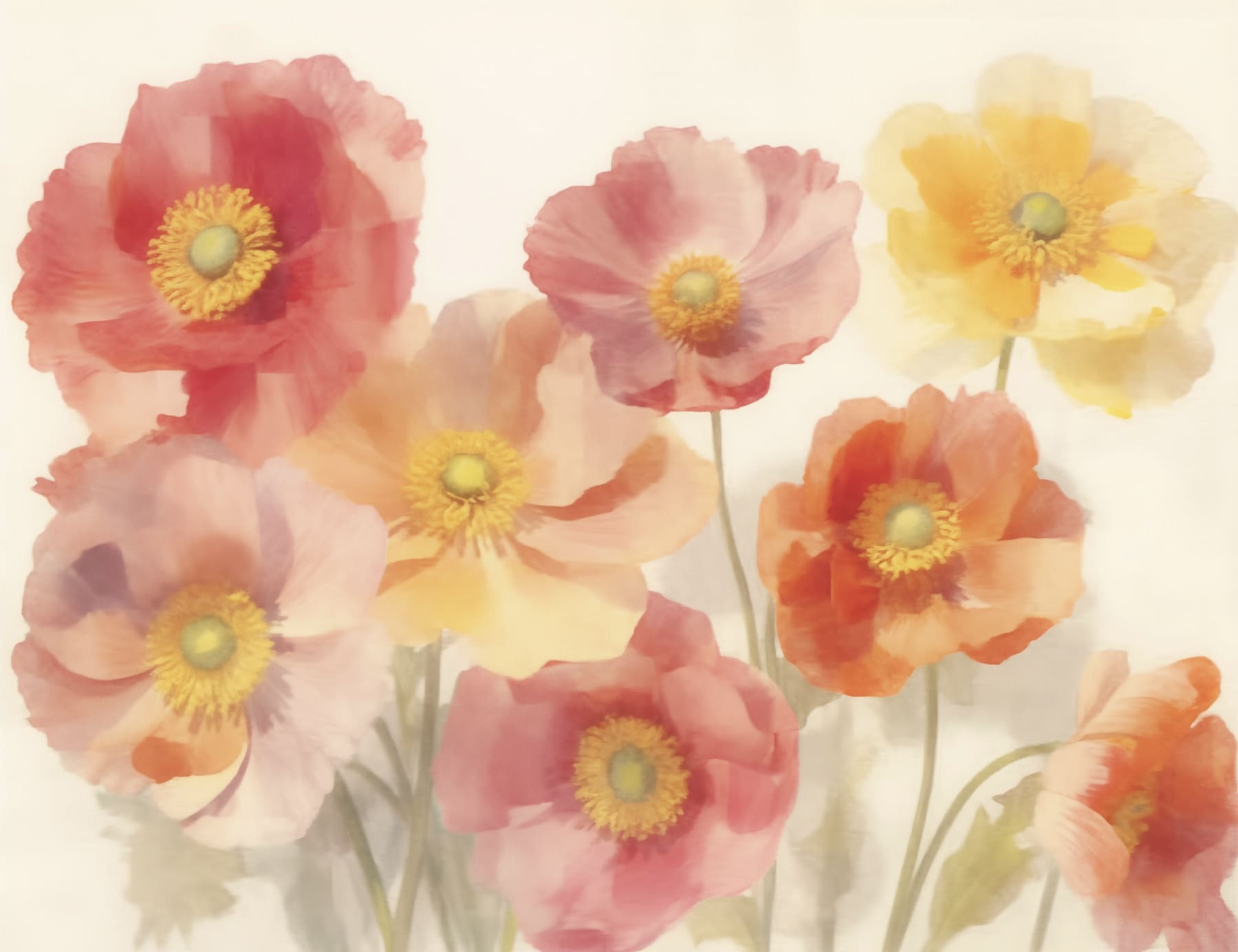 Group of flowers on a white background Group of flowers on a white background