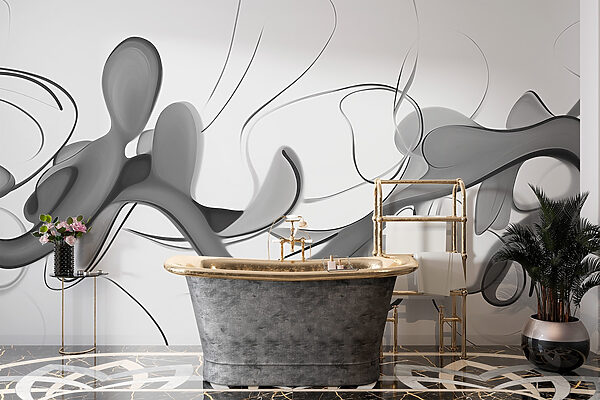 Black and white image of a swirly design Black and white image of a swirly design
