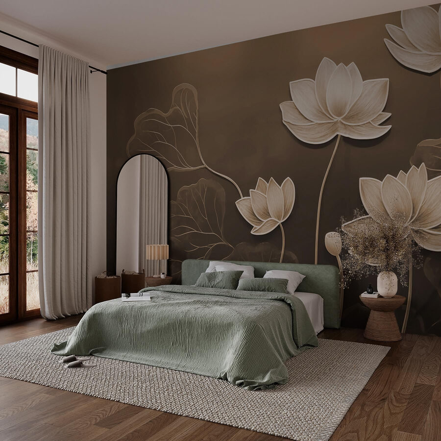 Serene blooms on a muted canvas Serene blooms on a muted canvas