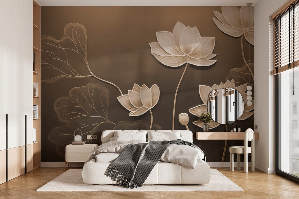 Serene blooms on a muted canvas
