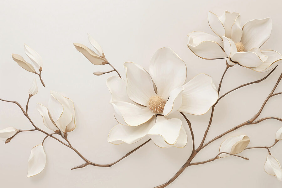Wall murals White flower on a branch - Image 4