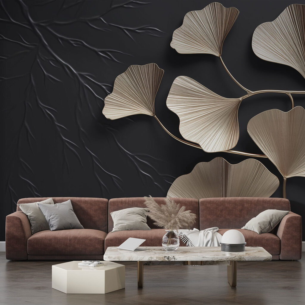 Delicate leaves against a dark backdrop Delicate leaves against a dark backdrop