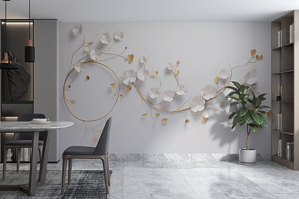Elegant floral decor on a wall