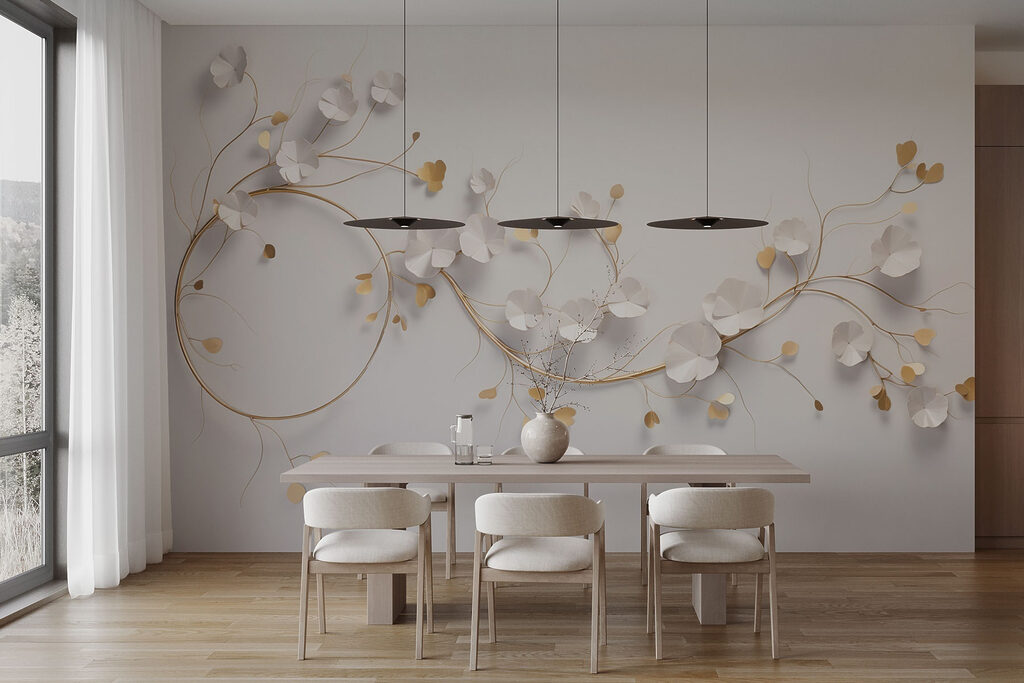 Elegant floral decor on a wall
