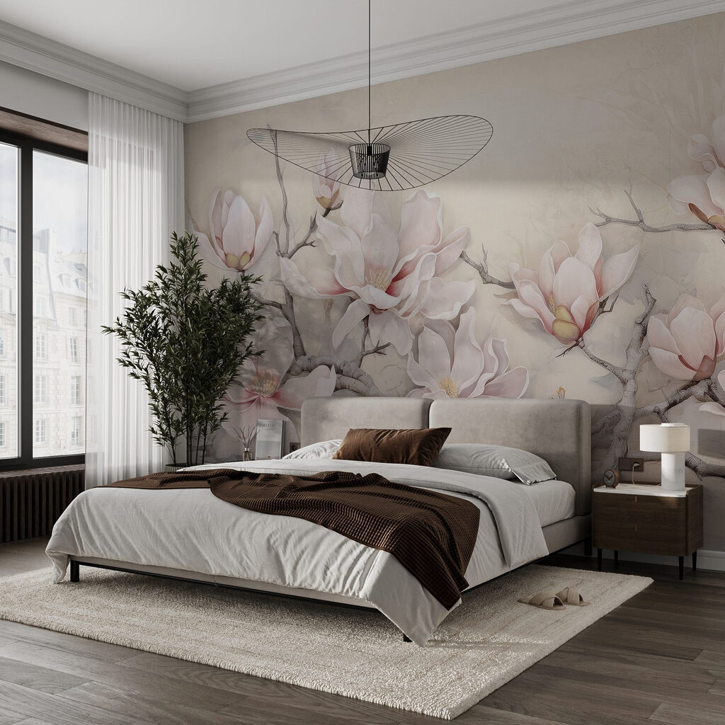 Painting of flowers on a branch Painting of flowers on a branch