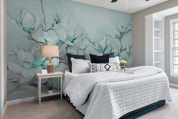 Painting of white flowers on a branch Painting of white flowers on a branch