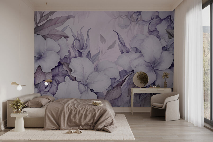 Wall murals Delicate blooms in soft pastels.