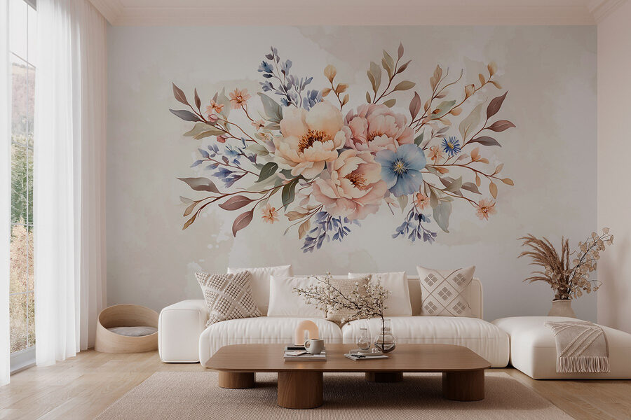 Bouquet of flowers on a white background