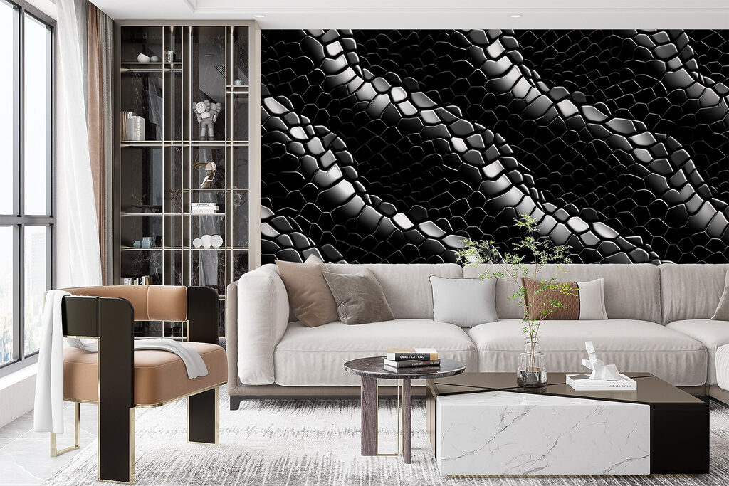 Dynamic abstract pattern in dark hues