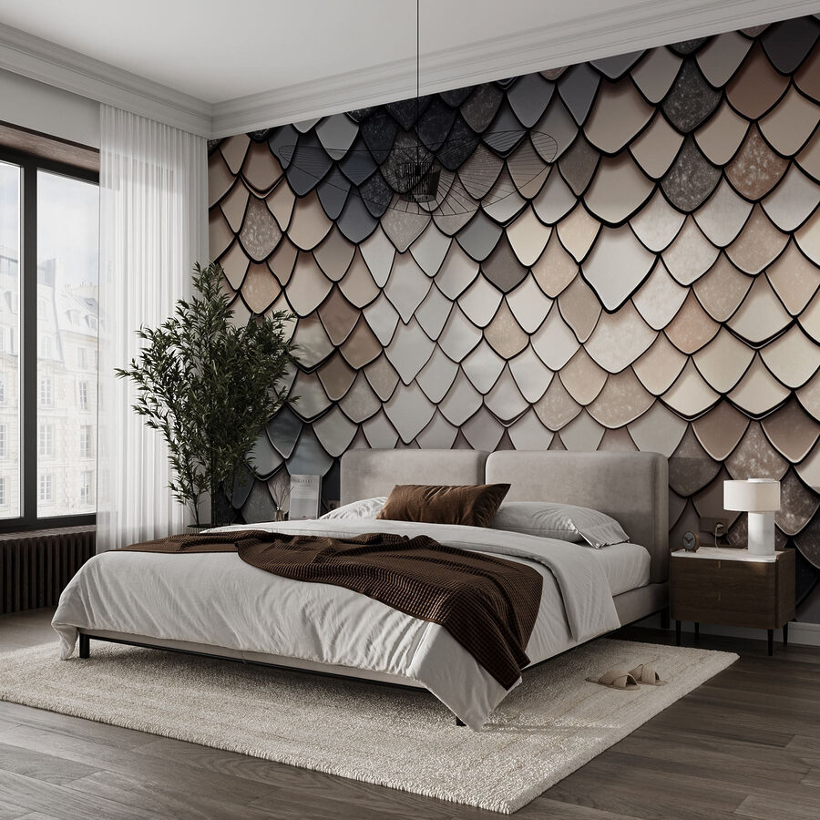 Wall murals Textured scales in muted color palette
