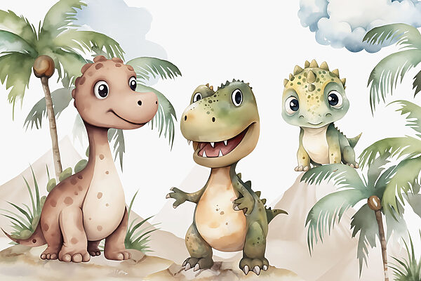 Group of dinosaurs standing on rocks Group of dinosaurs standing on rocks