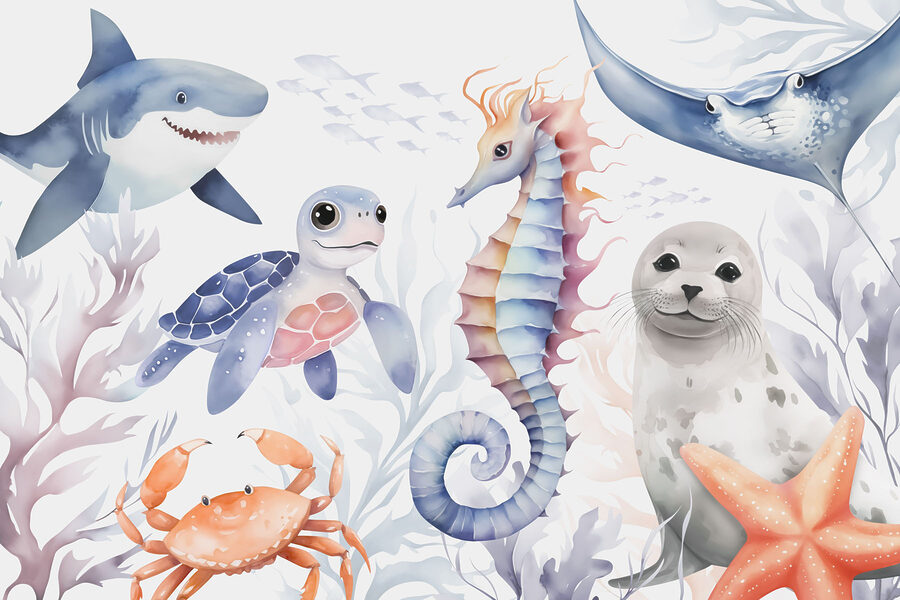 Wall murals Group of sea animals - Image 3