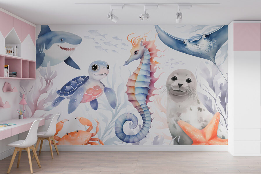 Wall murals Group of sea animals