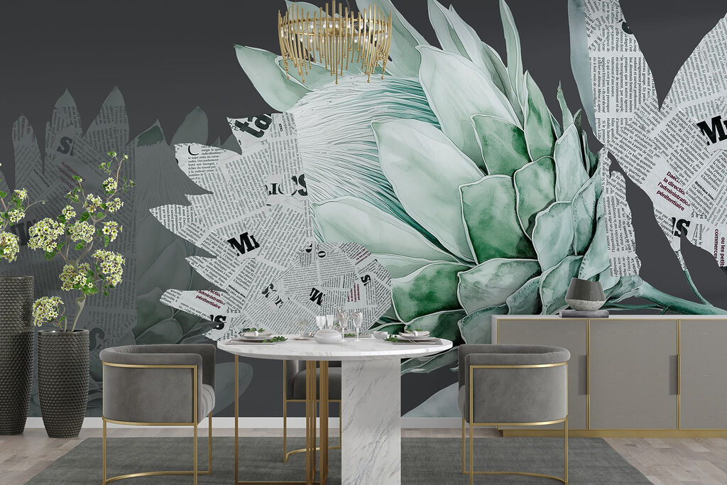 Artichoke with newspaper on it