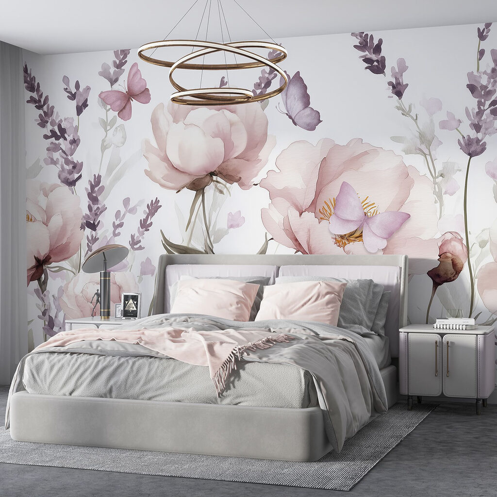 Painting of flowers and butterflies Painting of flowers and butterflies
