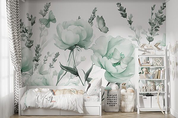 Delicate blooms in soft green hues Delicate blooms in soft green hues
