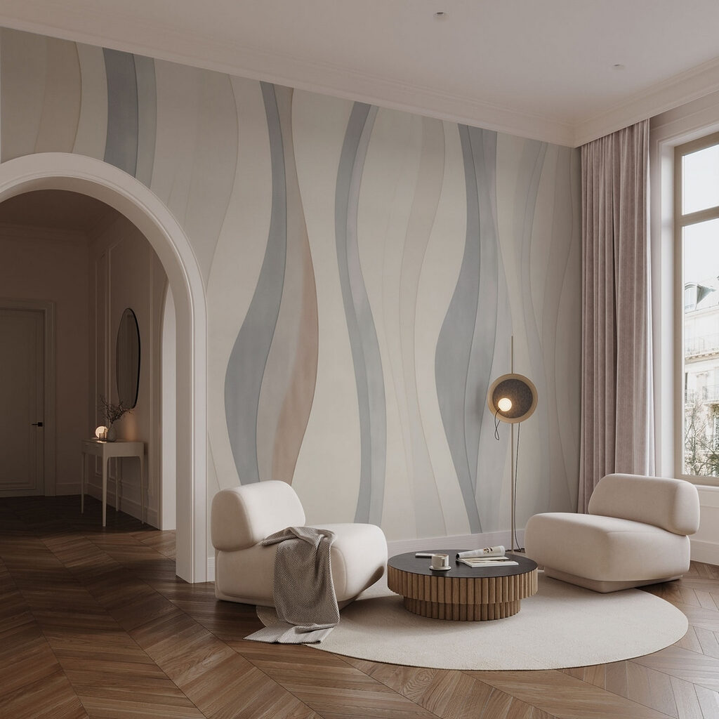 White and grey wallpaper with wavy lines White and grey wallpaper with wavy lines