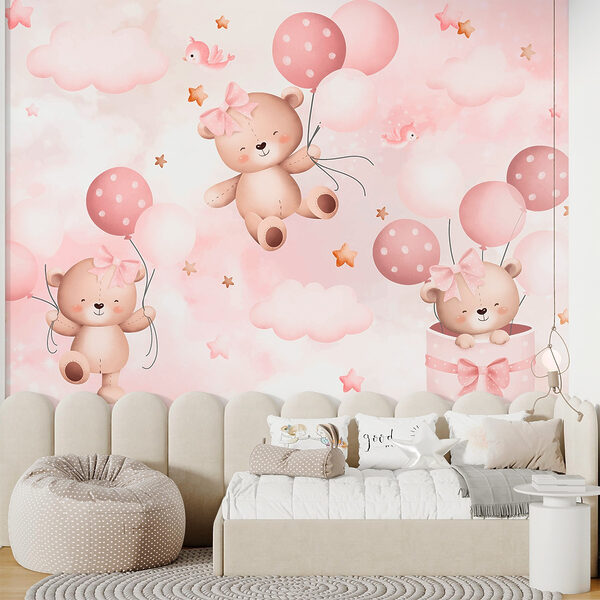 Group of teddy bears holding balloons Group of teddy bears holding balloons