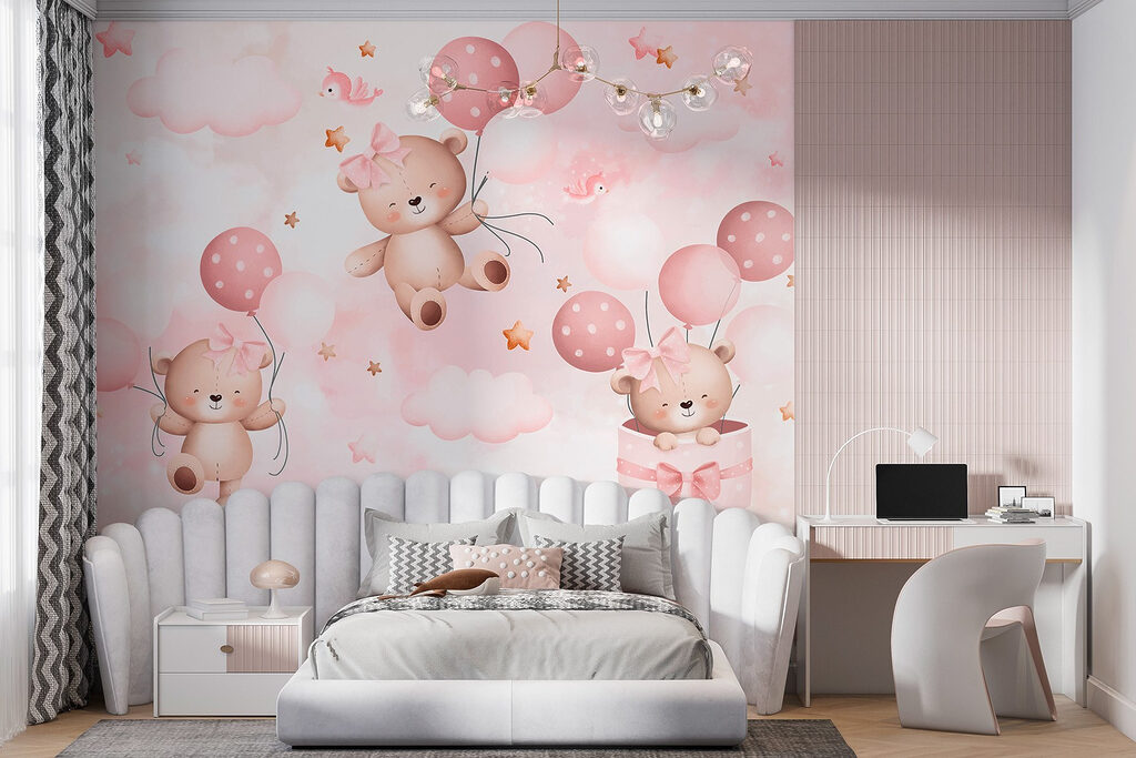Group of teddy bears holding balloons Group of teddy bears holding balloons