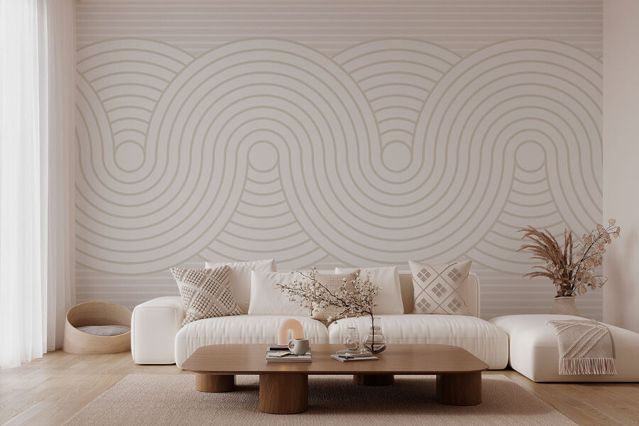Wall murals White and gray pattern