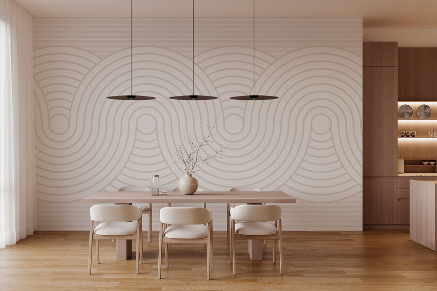Wall murals White and gray pattern - Image 2