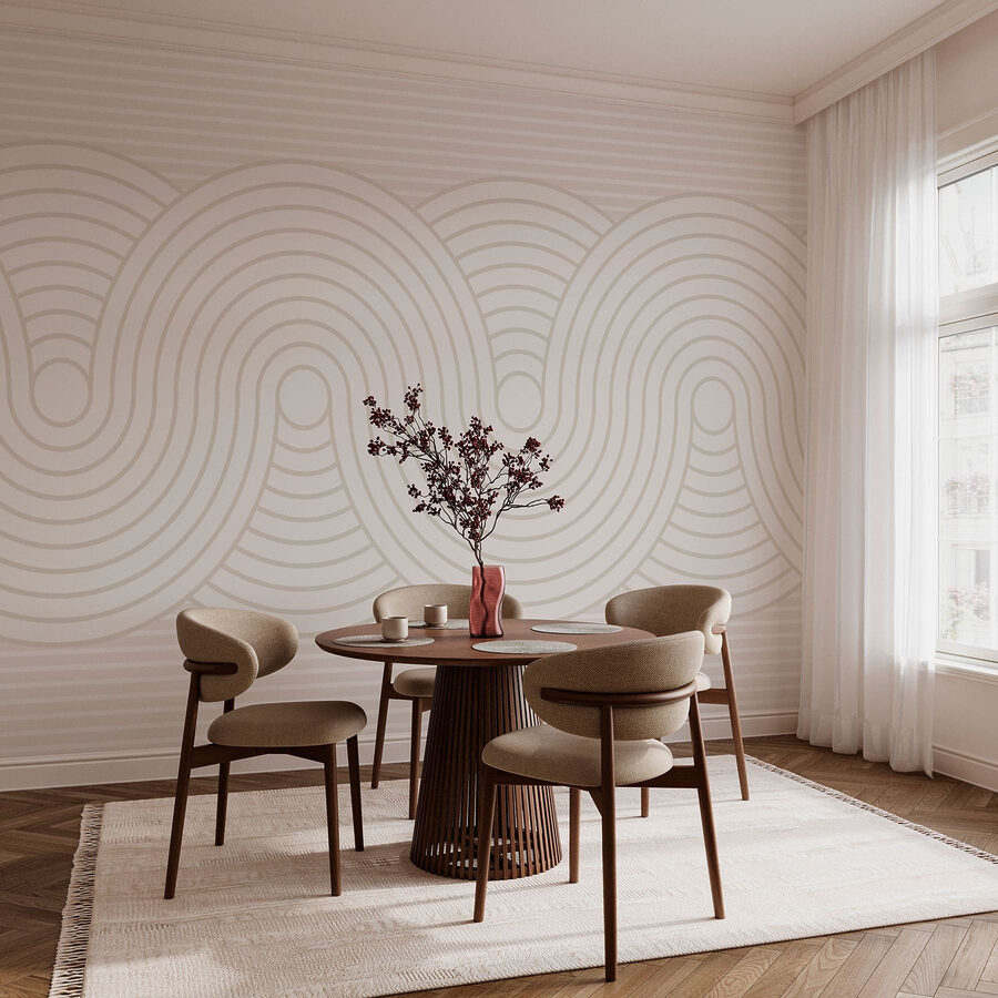 Wall murals White and gray pattern - Image 3