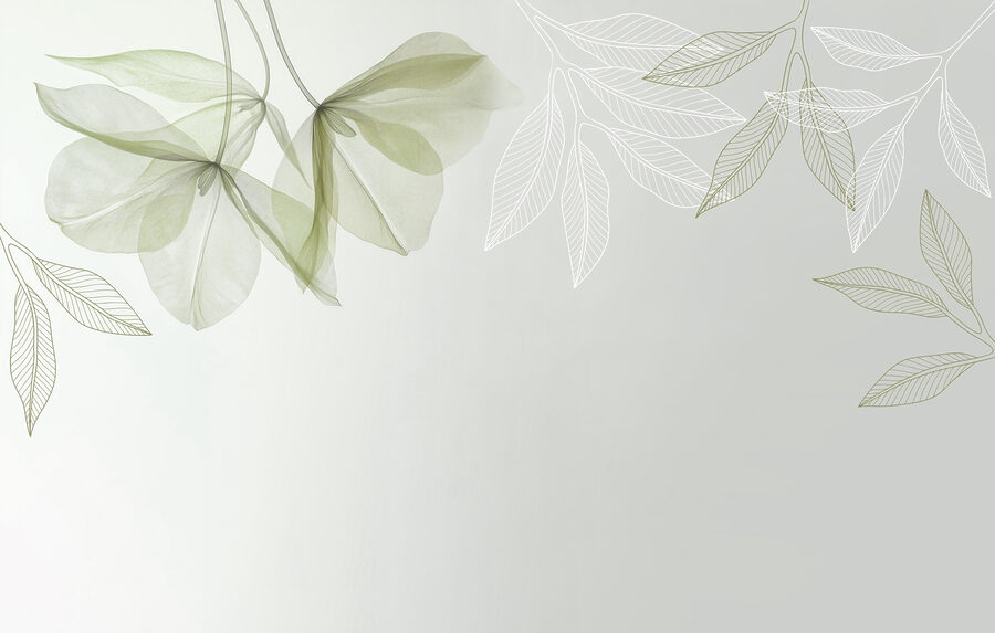 Wall murals Gentle leaves in soft hues - Image 5