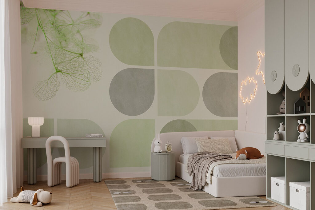 Delicate leaves against muted background