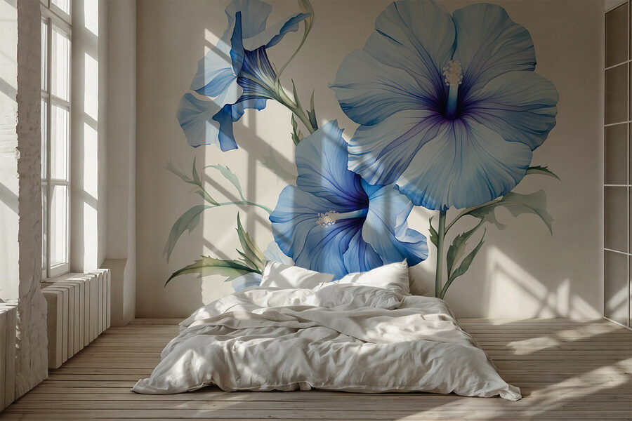 Beautiful blue flowers in bloom