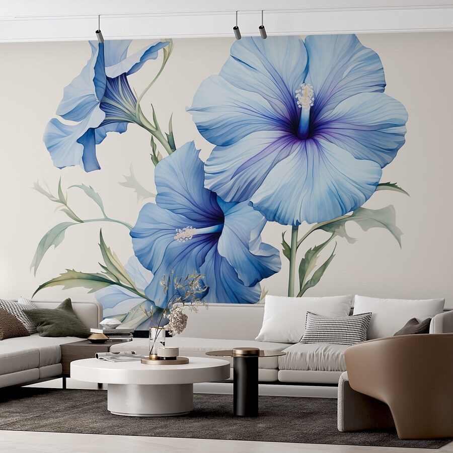 Beautiful blue flowers in bloom