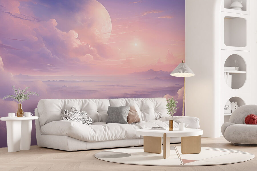 Landscape with clouds and a moon