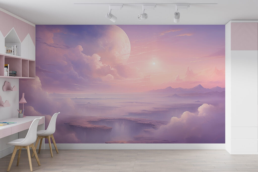 Landscape with clouds and a moon