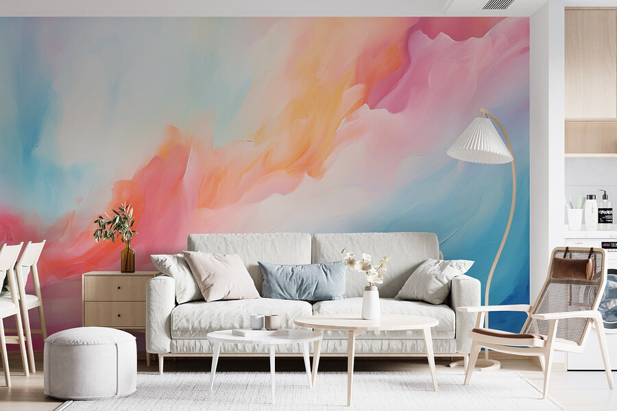 Wall murals Colorful painting of clouds