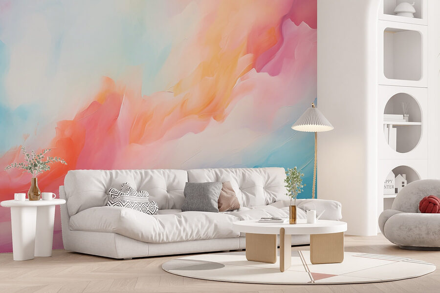 Wall murals Colorful painting of clouds - Image 2