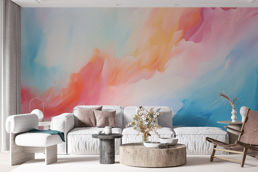 Wall murals Colorful painting of clouds - Image 3