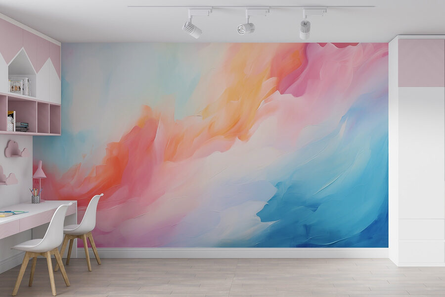 Wall murals Colorful painting of clouds - Image 5