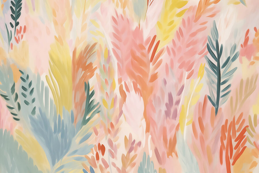 Wall murals Colorful leaves on a white surface - Image 3