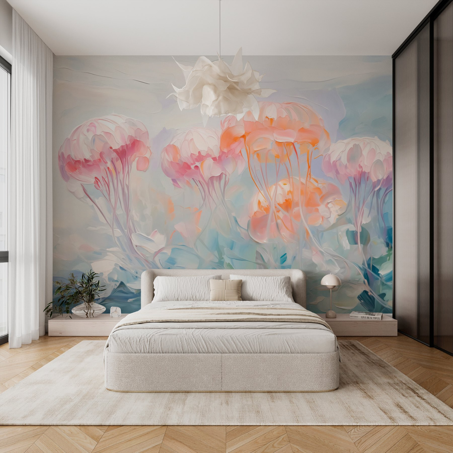 Painting of pink flowers Painting of pink flowers