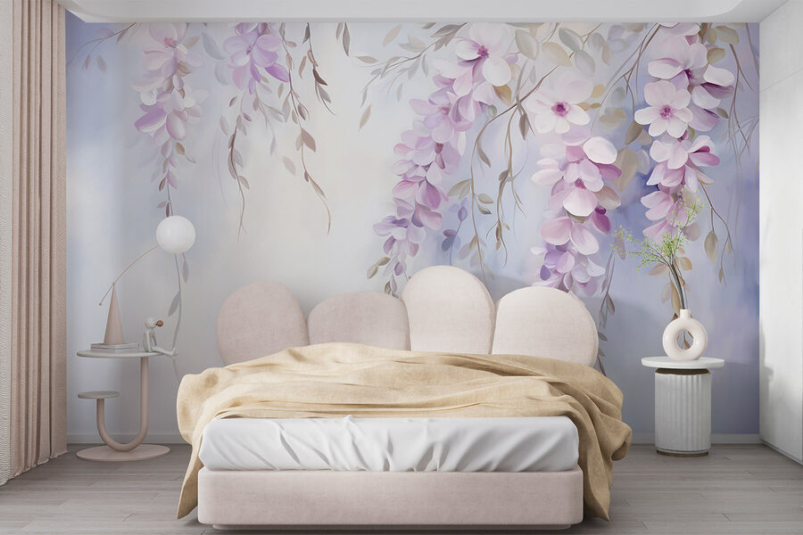 Painting of flowers on a branch Painting of flowers on a branch