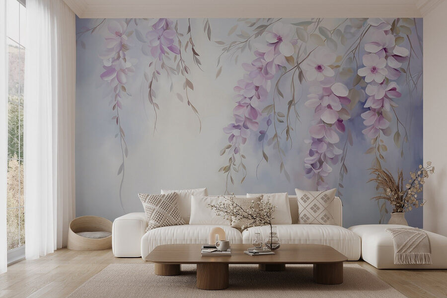 Painting of flowers on a branch Painting of flowers on a branch