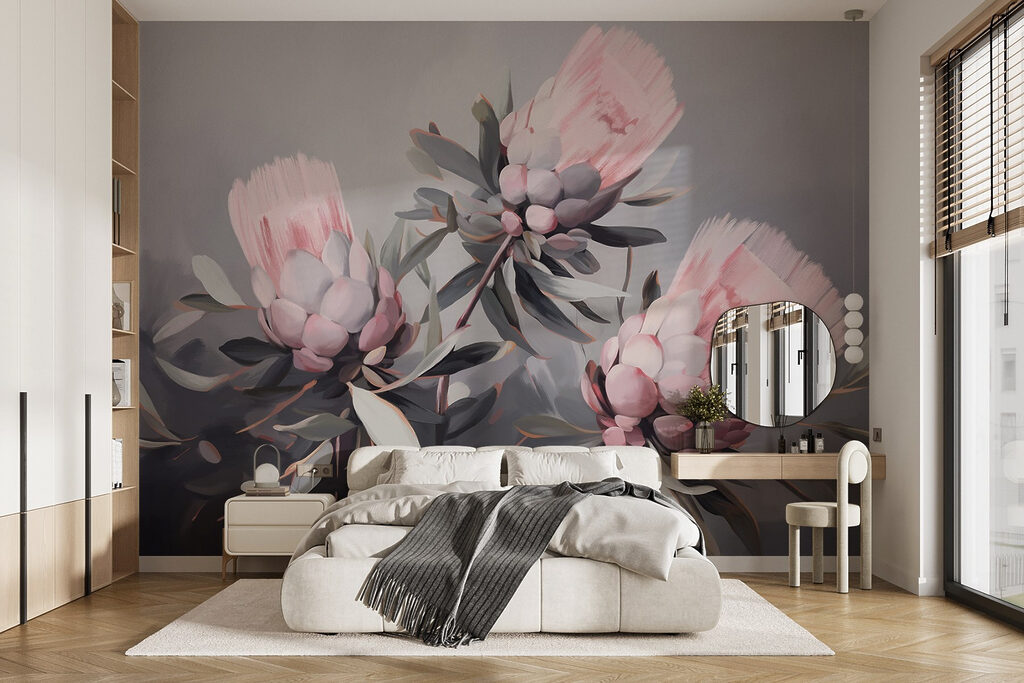 Painting of pink flowers